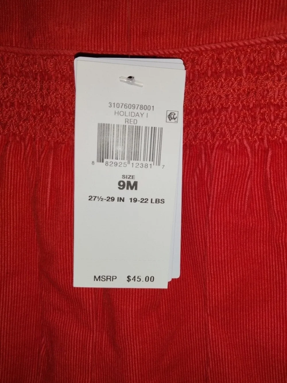 Ralph Lauren Red Corduroy Romper
